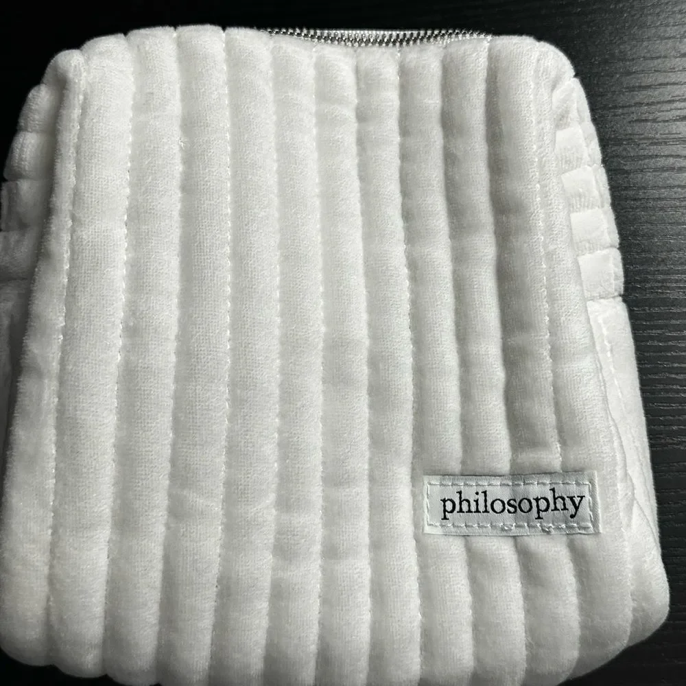 Philosophy 5 Piece Winter Skincare Routine with Quilted White Zipper Pouch
